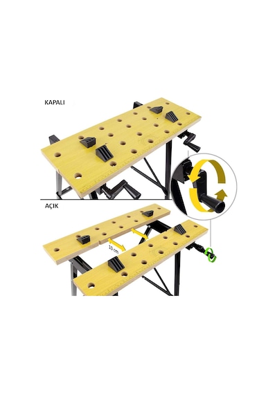 Workpro WP289026 Katlanabilir Çalışma Tezgâhı 70 KG