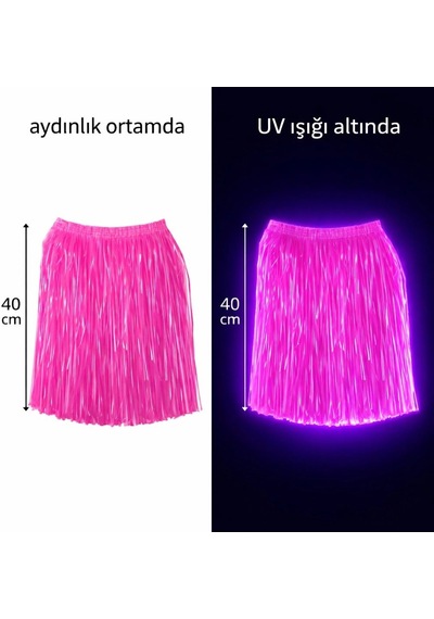 Tedar Neon Pembe Hawaii Parti Eteği 40 Cm Najmaddin "