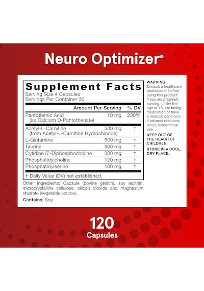 Jarrow Formulas Neuro Optimizer Citicoline Sitikolin Cdp Choline Cognizin Phosphatidylserine Brain H