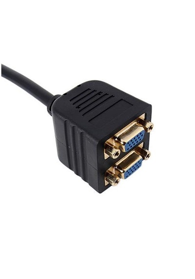 Altın Uçlu Vga Çoklayıcı Splitter Kablo 1 Erkek 2 Dişi 0.25m