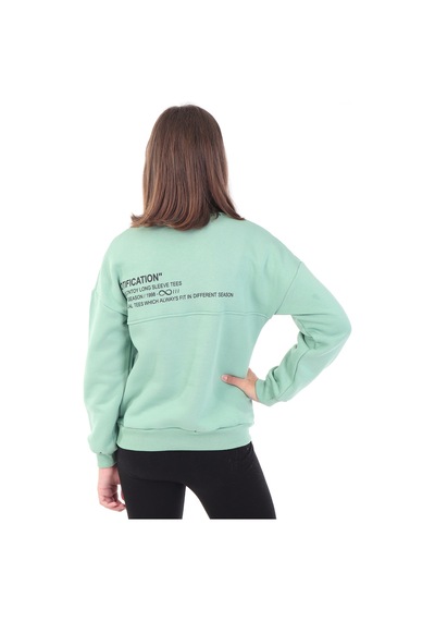 Toontoy Kids Toontoy Kız Çocuk Baskılı Sweatshirt Yeşil