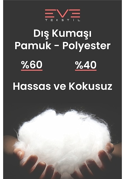 Eve Tekstil 10 adet Pollycotton Kılıflı Silikon Yastık