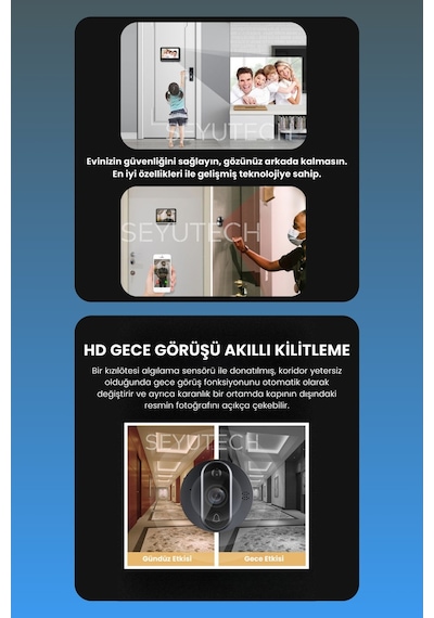 Harvox Wi-fi Kameralı Kapı Zili 1080p Akıllı Kablosuz Görüntülü Kapı Zili, 130 Geniş Açı, Uzaktan Kontrol