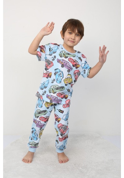 Bunny Hopp Erkek Çocuk Araba Desenli Pijama Takımı Rahat Ve Şık %100 Pamuklu Uyku Seti Mavi - Gri Bunny Hopp Erkek Çocuk Araba Desenli Pijama Takımı Rahat Ve Şık %100 Pamuklu Uyku Seti Mavi - Gri