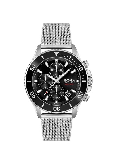 Hugo Boss HB1513904 Hasır Metalik Gri Siyah Kadran 45 mm Erkek Kol Saati