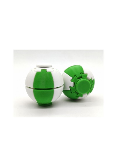 Alvera Press Küresi 3d Baskı Dönüşen Mekanik Fidget Stres Oyuncağı-yeşil-beyaz