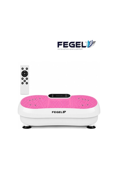 Fegel FG-6500 99 Kademeli Hoparlörlü Direnç Bantlı Uzaktan Kumandalı Titreşimli Fitness Platformu Pembe