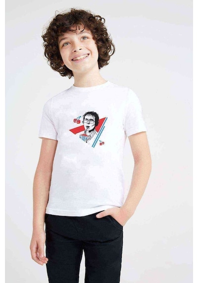 Tshirthane Stanger Things No Cherry No Deal Baskılı Unisex Çocuk Beyaz T-Sh