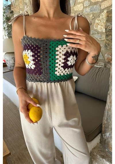 Jasmin Süzüneli Keten Tulum 1280-08 Bej