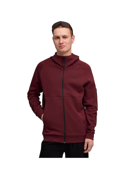 Puma Tech Full-zip Hoodie Erkek Bordo Günlük Stil Sweatshirt 68804596 1691051 Bordo