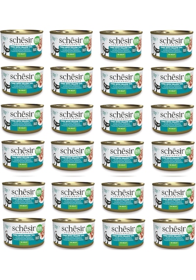 Schesir Ton Ve Sarı Kuyruk Jöleli Tamamlayıcı Kedi Konservesi 70 Gr. X 24 Adet