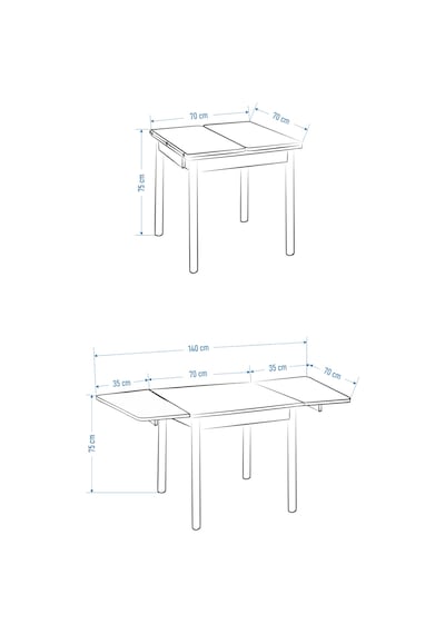 Vilinze Avanos Ahşap Katlanır Kanatlı Mdf Mutfak Masası - 70x70+70 70x140 Cm Traverten Vilinze Avanos Ahşap Katlanır Kanatlı Mdf Mutfak Masası - 70x70+70 70x140 Cm Traverten