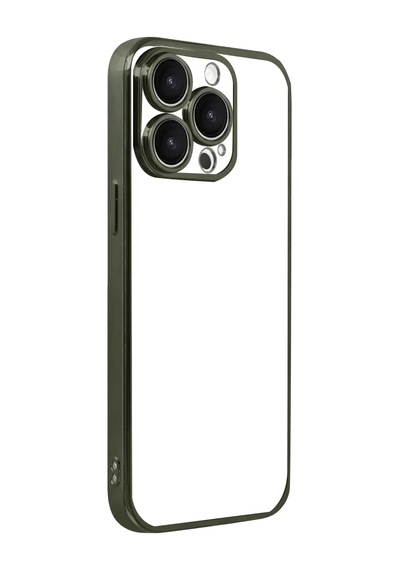 Apple Uyumlu iPhone 15 Pro Max Uyumlu Lensli Silikon - Yeşil