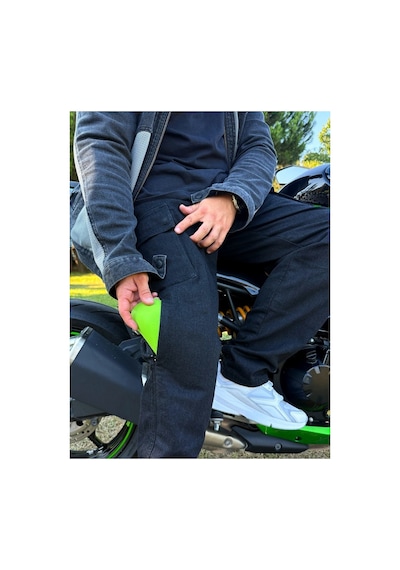 Tech90 Siyah  Korumalı Motosiklet Pantolonu