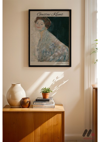 Gustav Klimt Portre, Siyah Çerçeveli Duvar Tablosu - Sanatsever Hediyesi