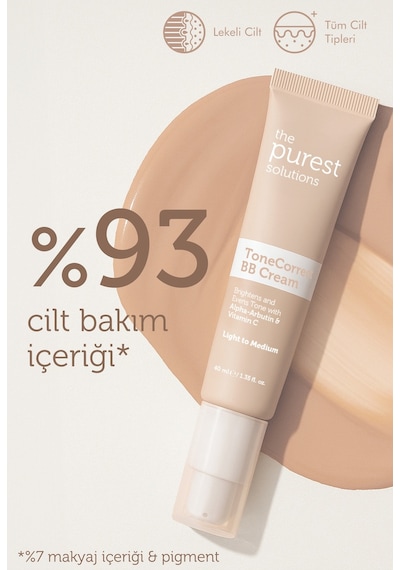 The Purest Solutions Kuru-Lekeli Ciltler • Çift Aşamalı Temizlik & Leke Karşıtı BB Krem Seti (Açık/Orta Ton)