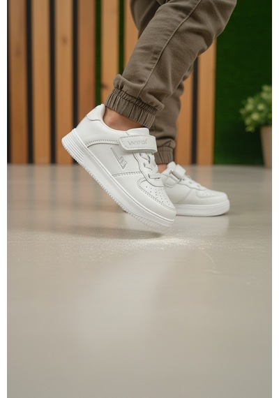 Enoch Cırt Cırtlı Delikli Burun Taban Destekli Çocuk Sneaker Beyaz