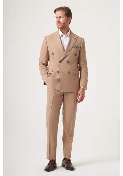 İmza Lacivert Mono Yaka 6 Drop Comfort Fit Tam Astar Esnek Takım Elbise 1001260182