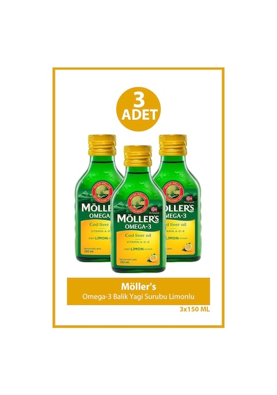 Möller's Omega-3 Balik Yagi Surubu Limonlu 150 Ml 3 Adet