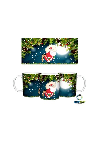Ghostbastır Design Noel Baba Yılbaşı Kupa Bardak Tek Adet K0628 çok renkli