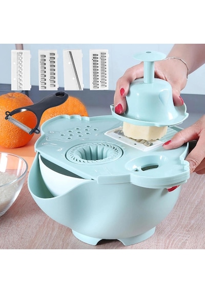 Çok Fonksiyonlu Salata Aparatı - Süzgeçli Doğrayıcı Kase