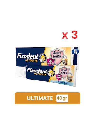 Ultimate Ferah Tat Diş Protezi Yapıştırıcı Krem 40 G - 3 Adet