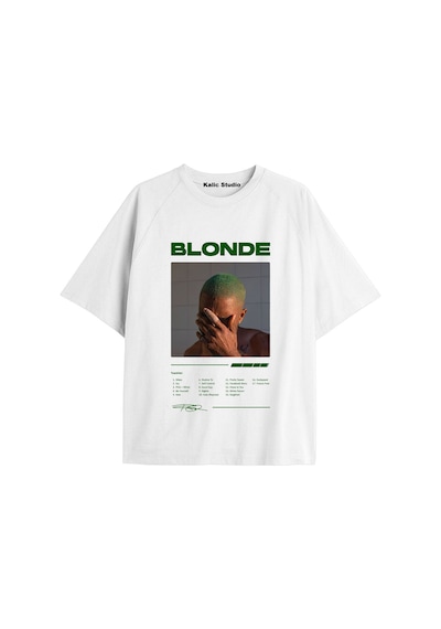 Kalic Studio Unisex Erkek Kadın Blond Frank Ocean Beyaz T-shırt Frankbeyaz28