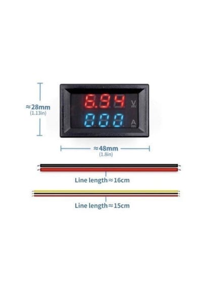 Dijital Voltmetre Ampermetre Volt Akım Ölçer Dc 0-100v 10a