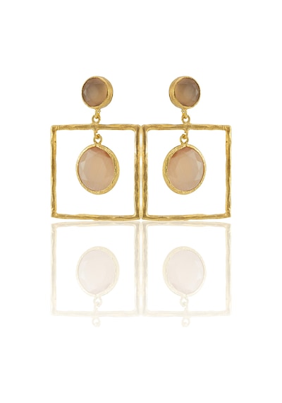 Kadir Jewellery 22 Ayar Altın Kaplama Kadın Sallantılı Küpe -el İşçiliği Ve Hipoalerjenik Küpe-e85 Turuncu