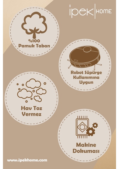 İpek Halı Almond 11407 Salon, Mutfak, Oturma Odası, Çocuk Odası Halisi Açık Gri - Krem