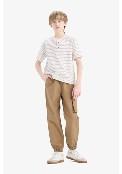 Defacto Erkek Çocuk Kargo Jogger Standart Paça Paraşüt Pantolon E5036a825spbn295 Kahve