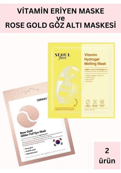 Dermal Vitamin Hydrojel Şeffaflaşan Eriyen Maske 34g Ve Rose Gold Göz Maskesi Set