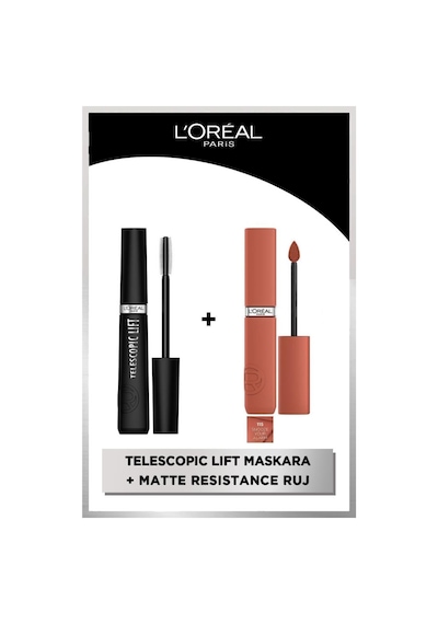 L'Oréal Paris Telescopic Lift Maskara + Infaillible Matte Resistance Likit Mat Ruj 115 Snooze Your Alarm
