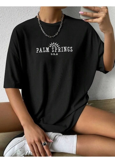 Noıssey Siyah Baskılı Oversize