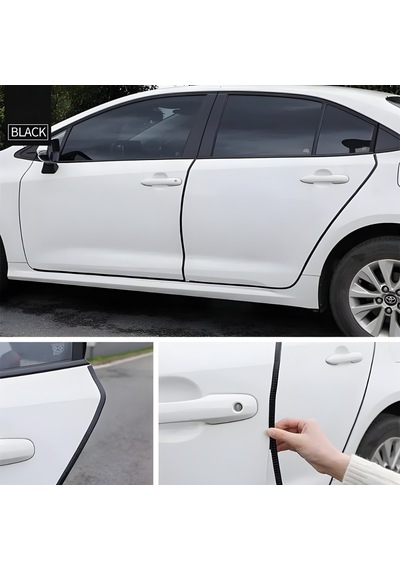 Peugeot 206 Oto Araç Kapı Koruma Fitili 5 Metre Parlak Siyah Renk
