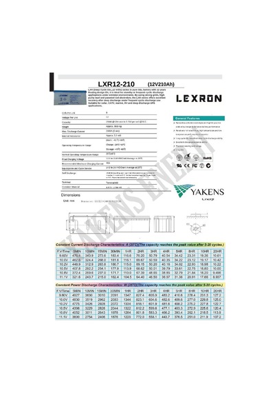 Lexron 210 Amper Jel Akü Lexron