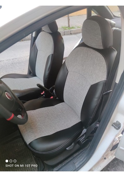 Fiat Linea Arka Sırt Arka Oturma Tek Parça Gri Keten Siyah Deri Karışımı Gri Ip