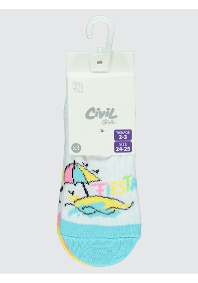 Civil Girls Kız Çocuk 3'lü Babet Çorap 2-12 Yaş Standart