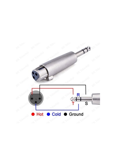 3-Pin Xlr Dişi To 6.35Mm Stereo Erkek Ses Kablosu Mikrofon Adaptö