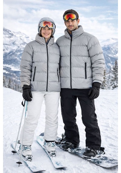 Pantoloncu Ali Unisex Şişme Kayak Montu Su Geçirmez Kışlık Gri