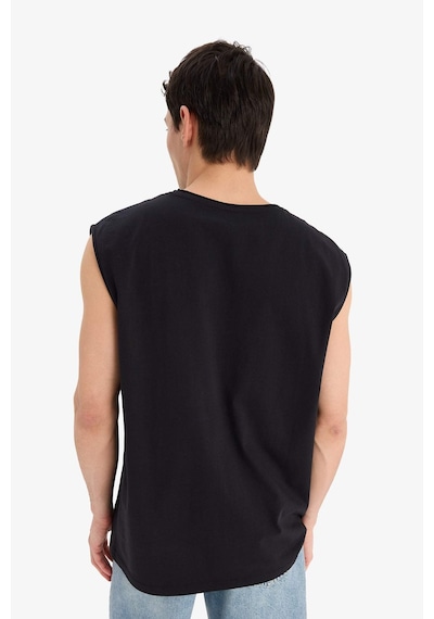 Defacto %100 Pamuk Boxy Fit Bisiklet Yaka Basic Düz Atlet C7205ax25smbk81 Siyah