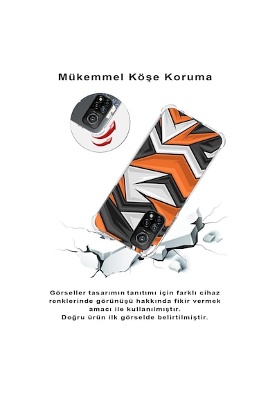 Xiaomi Redmi Note 9 Köşe Korumalı Antişok Kapak Grafiti Tasarımlı Şeffaf Silikon Kılıf