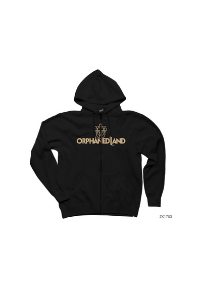 Orphened Land Siyah Fermuarlı Kapşonlu Sweatshirt