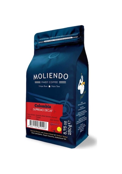 Moliendo Colombia Supremo Decaf Kafeinsiz Çekirdek Yöresel Kahve 250 G