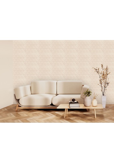 3 Boyutlu Duvar Paneli Kabartmalı Salon Desen Pvc 41x41 Cm/ 6 Adet /1 M² Beyaz Huş