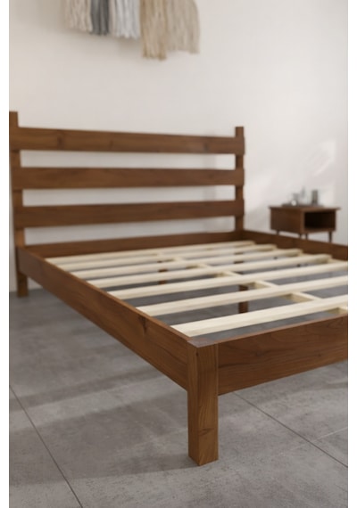 Natura Masif Ahşap Karyola Ceviz 90x190