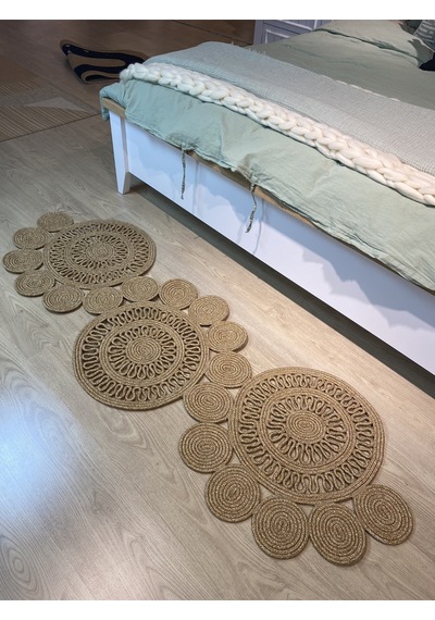 Mavaux Snake Hasır Jüt Bej Yolluk Halı Kilim Bej