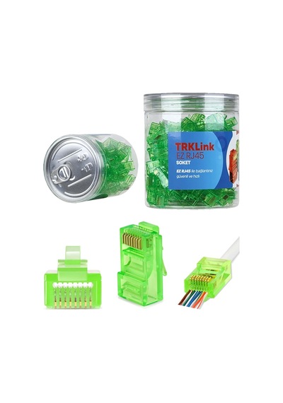 Trklink Ez Rj45 Rj45 Konnektör Yeşil 100 'lü Paket