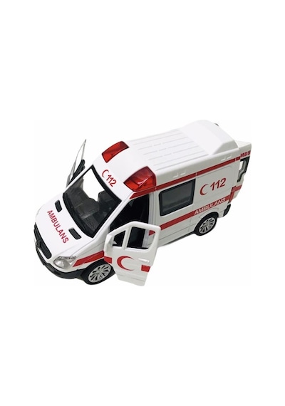 Vardem Sesli Işıklı Çek Bırak Metal Ambulans -  588b-ambulans