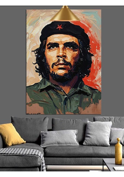 Küba Devrimci Lideri Che Guevara Dekoratif Kanvas - Mdf Ahşap Tablo